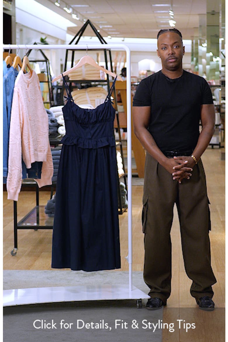 Ruffle Waist Cotton Midi Dress video