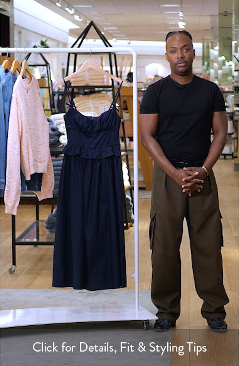 Ruffle Waist Cotton Midi Dress, sales video thumbnail
