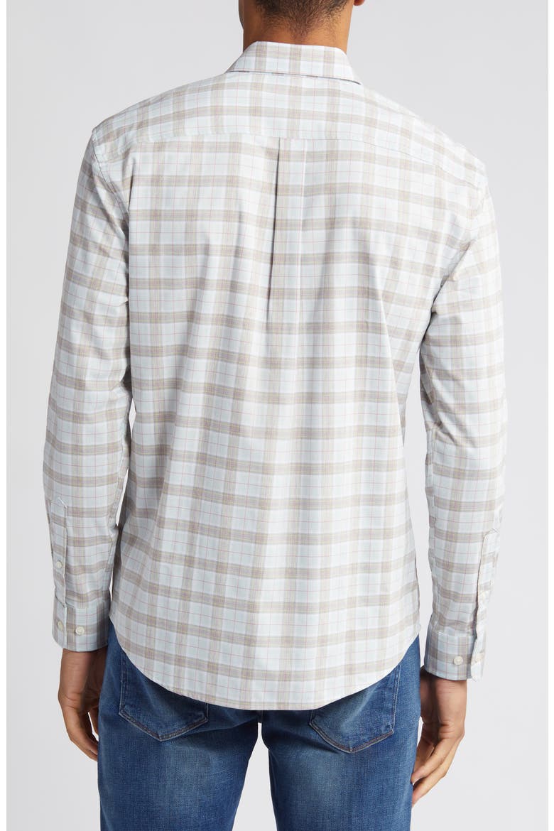 Chain Plaid Button-Up Shirt, Alternate, color, MALIBLU