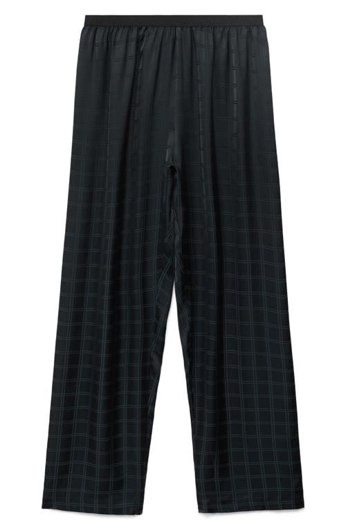 Mango Check Pajama Pants In Black