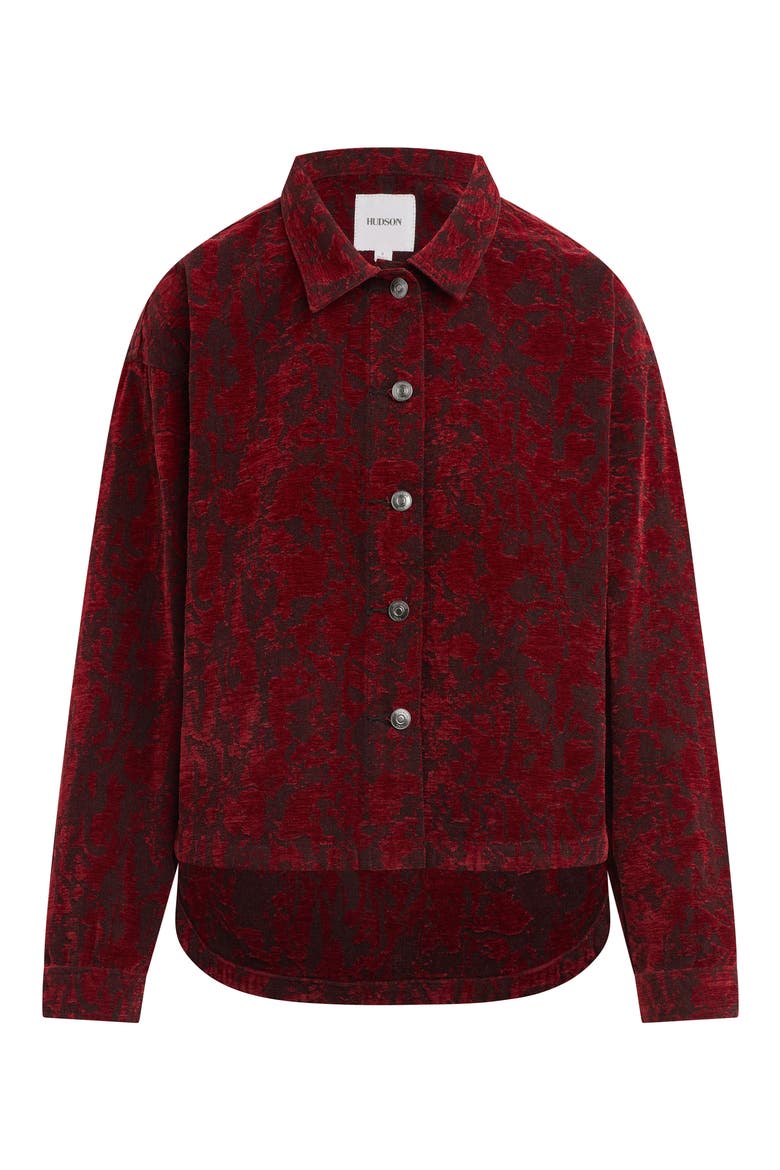 Floral Cropped Shirt Jacket, Alternate, color, DARK CHALET