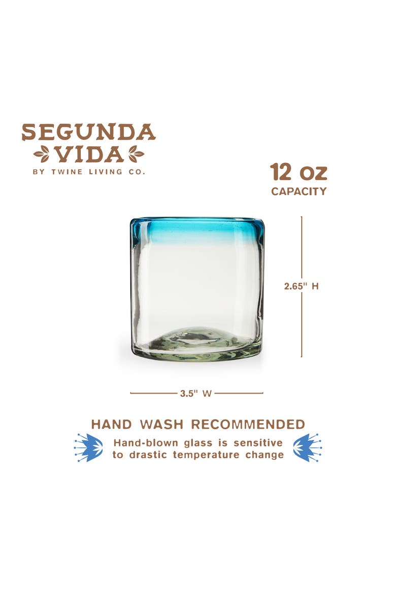 Segunda Vida Primavera Recycled Short Tumblers Set of 2, Alternate, color, Clear