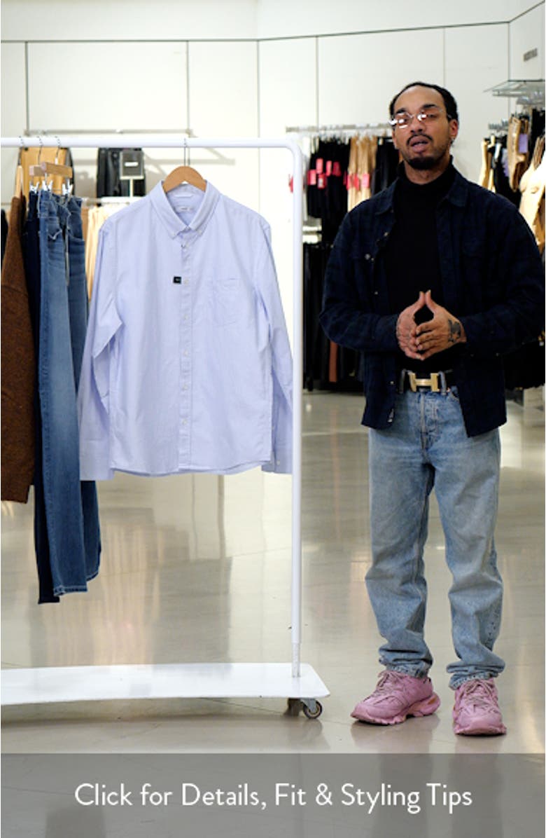 Kodak Stripe Regular Fit Poplin Button-Down Shirt, sales video thumbnail