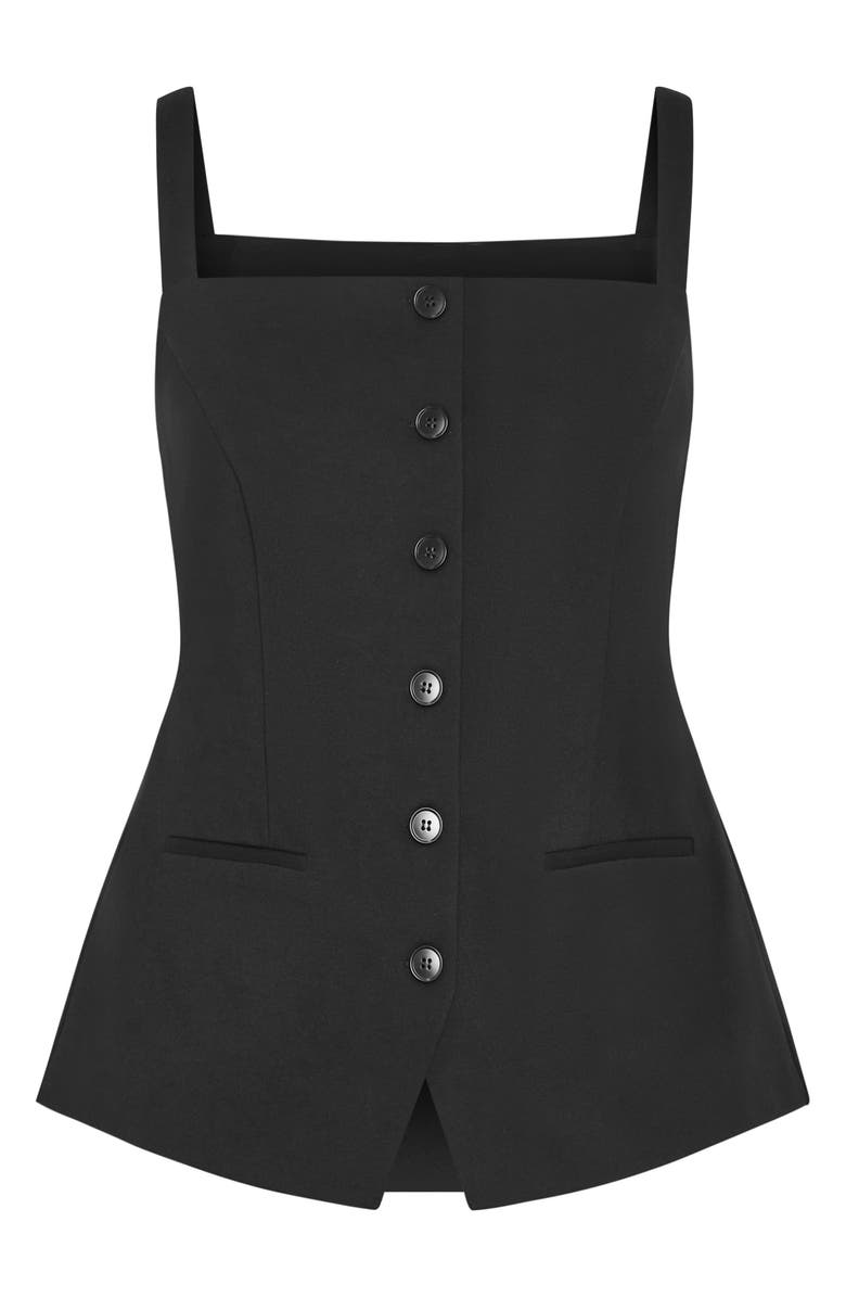 City Chic Peytonn Sleeveless Ponte Top, Alternate, color, Black