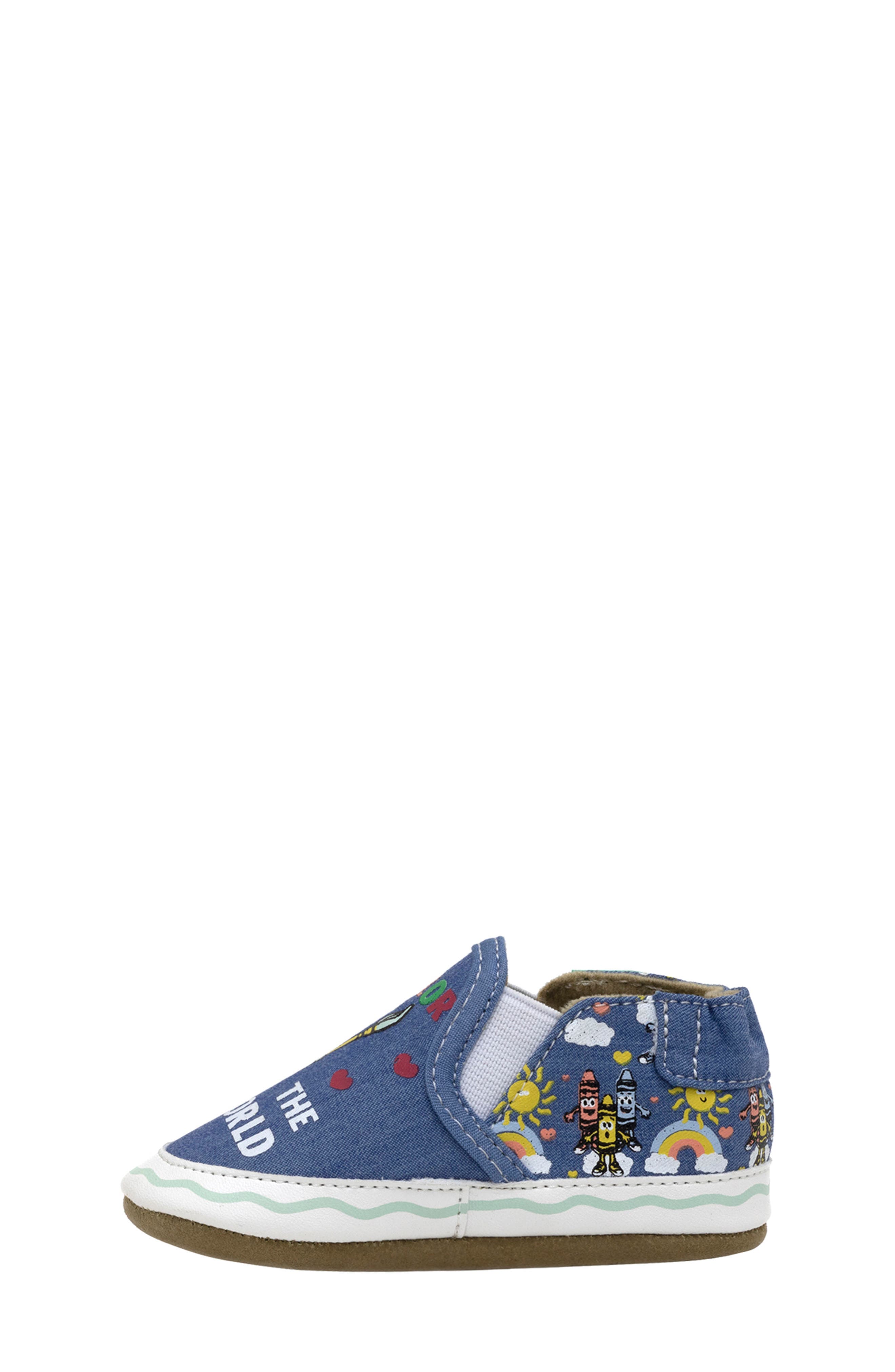 Robeez<sup
®</sup
 x Crayola Color the World Shoe, Alternate, color, Med. Blue 0
