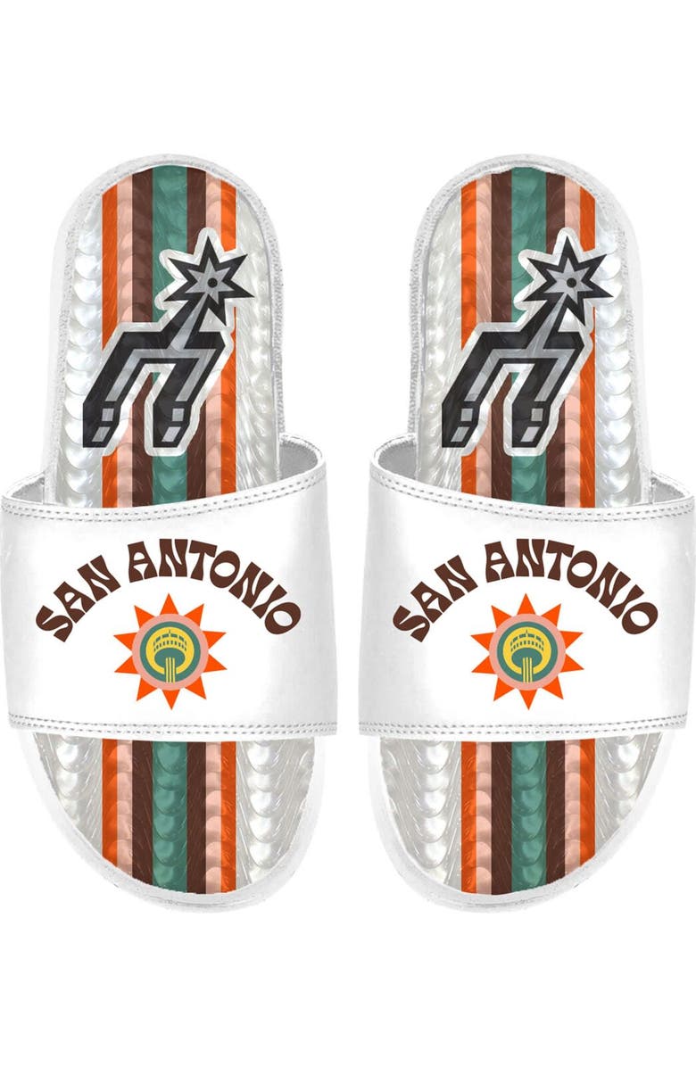 ISLIDE Men's ISlide White San Antonio Spurs 2023/24 City Edition Gel Slide Sandals, Main, color,