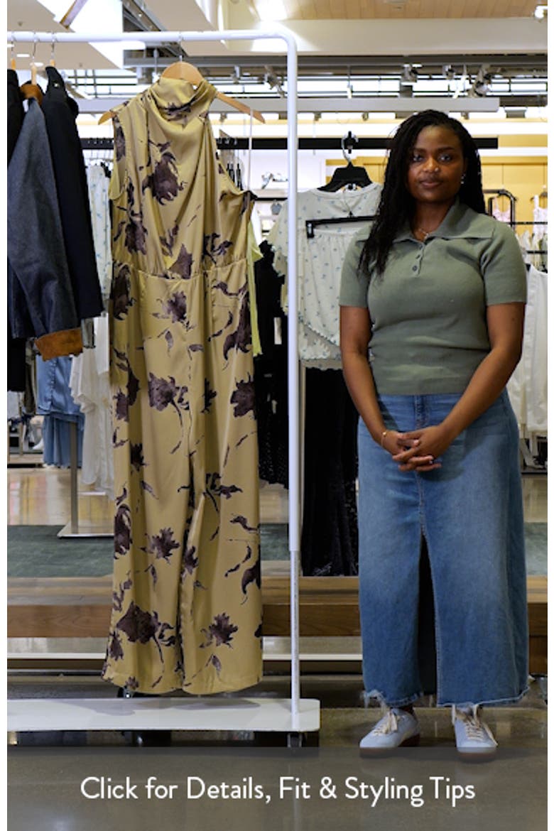 Savannah Floral One-Shoulder Satin Jumpsuit video