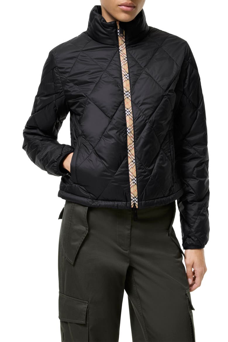 Bramford Packable Quilted Nylon Jacket, Main, color, BLACK