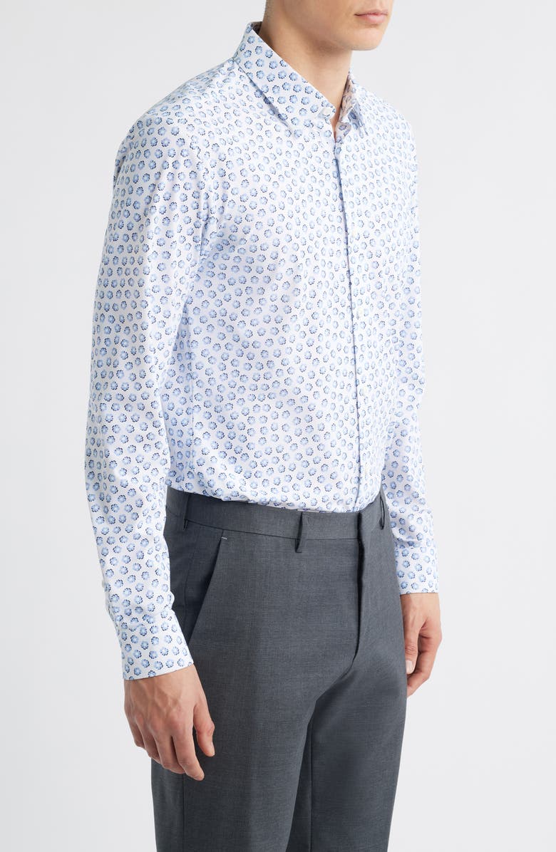 BOSS Roan Kent Slim Fit Floral Stretch Button-Up Shirt, Alternate, color, Light/ Pastel Blue