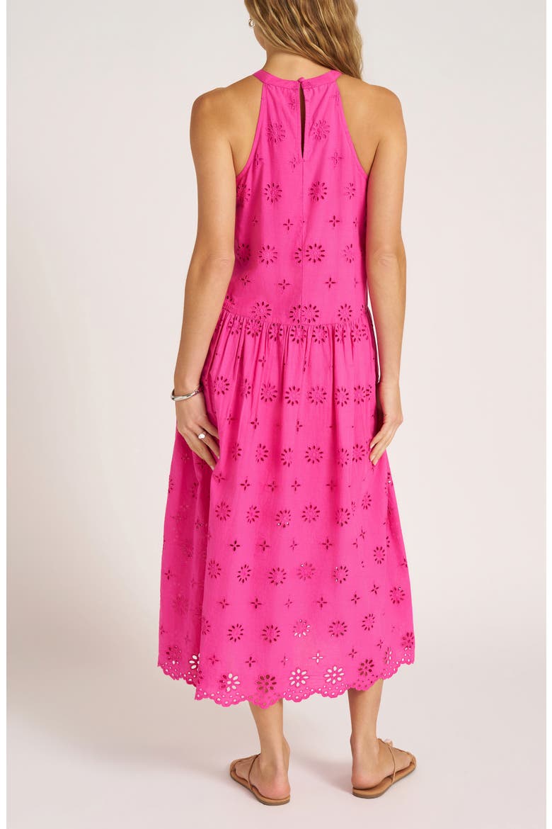 Rhea Eyelet Sleeveless Cotton Maxi Dress, Alternate, color, MAGENTA