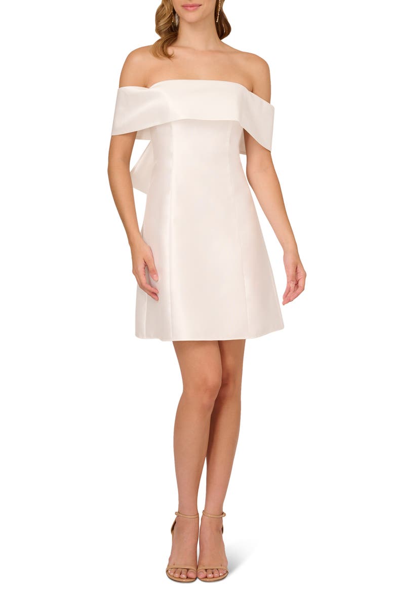 Adrianna Papell Bow Mikado Cocktail Dress, Main, color, 