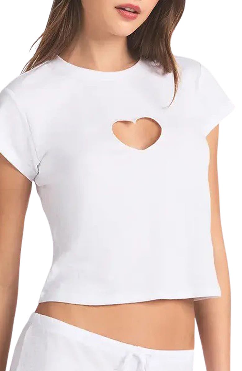 SKIMS Worn In Jersey Pajama Baby Tee, Main, color, Snow