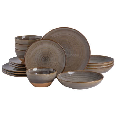Dreamweaver 16-Piece Double Bowl Dinnerware Set, Service for 4