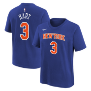 Nike Youth Nike Josh Hart Blue New York Knicks Icon Name & Number T-Shirt