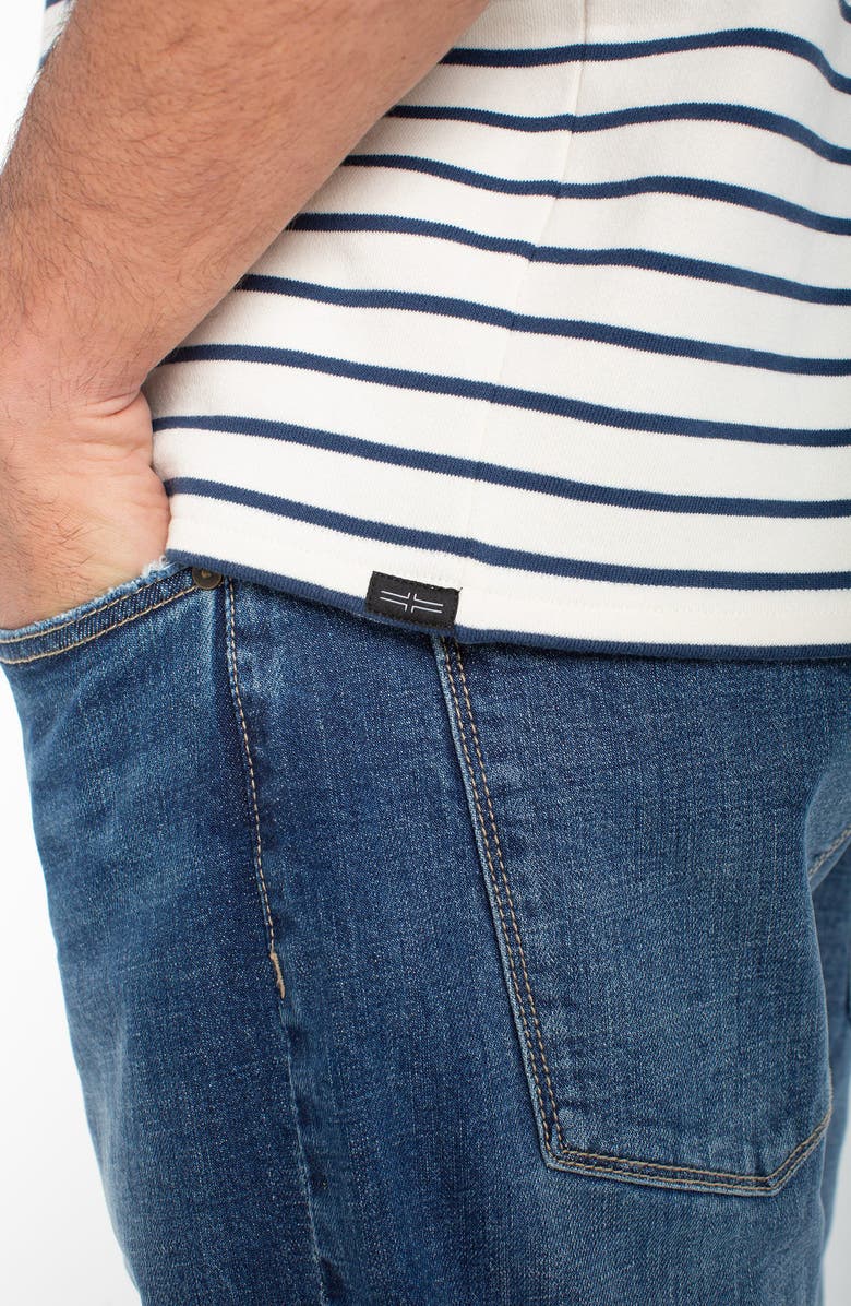 Liverpool Los Angeles Oversize Stripe Cotton French Terry T-Shirt, Alternate, color, Parchment Blue