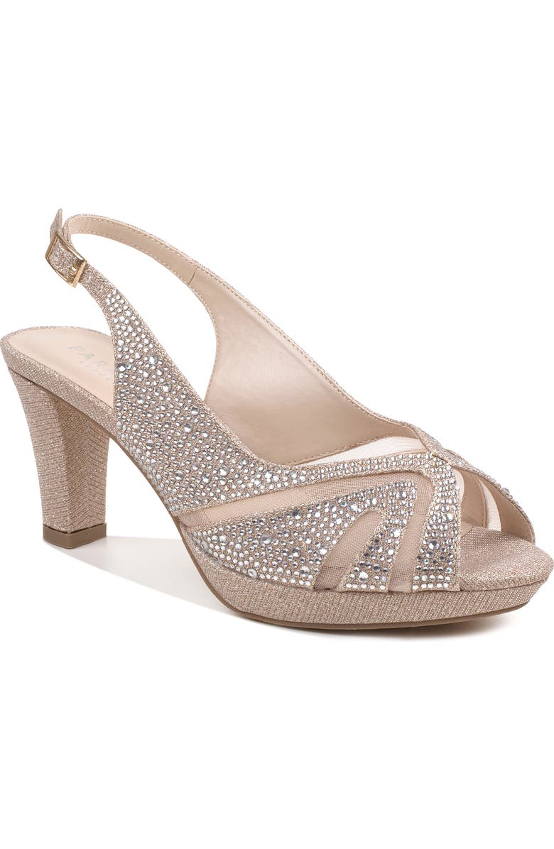 Paradox London Pink Linda Slingback Peep Toe Pump, Main, color, Champagne