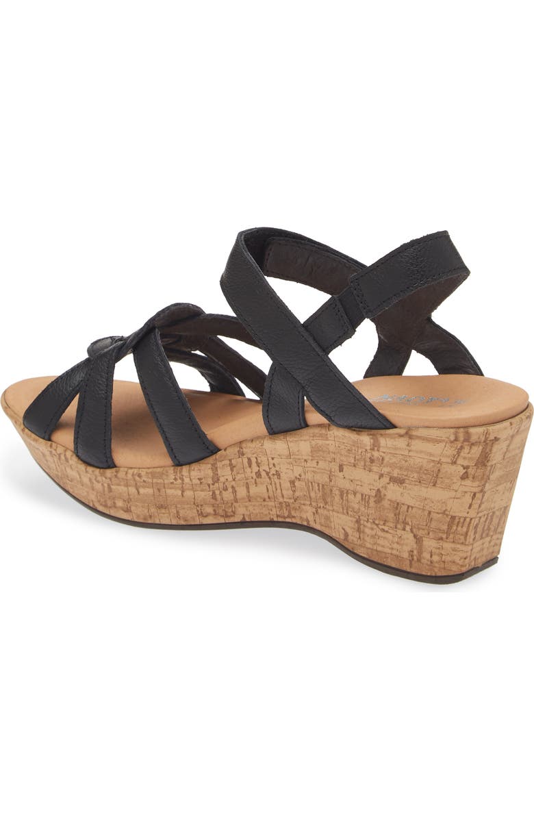 Naot Tropical Platform Wedge Sandal, Alternate, color, Soft Black Leather