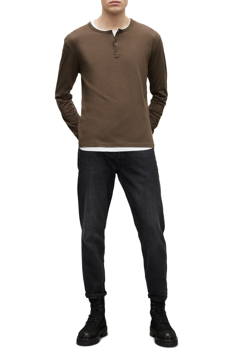 AllSaints Figure Long Sleeve Cotton Henley, Alternate, color,