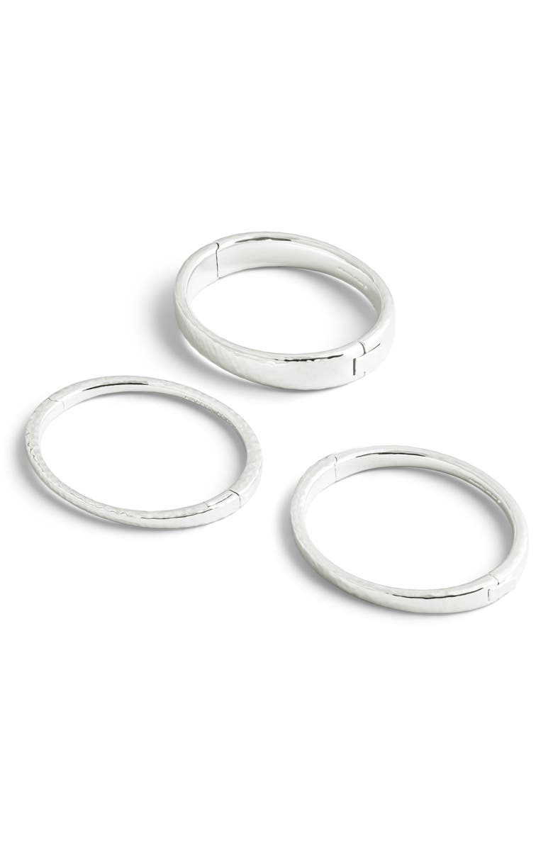 Anabel Aram Jewelry Farrier Thin Hinged Bangle, Alternate, color, Silver