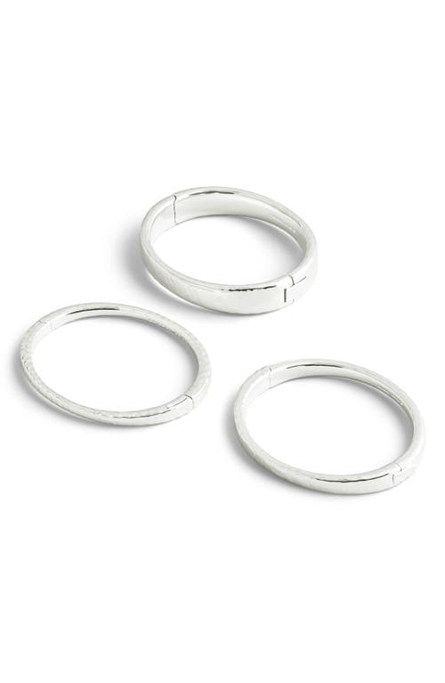 Anabel Aram Jewelry Farrier Thin Hinged Bangle In Silver