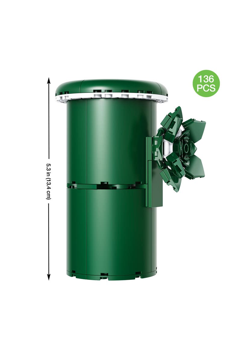 Bricktanicals Floral Deco Vase Building Set, Alternate, color, Green