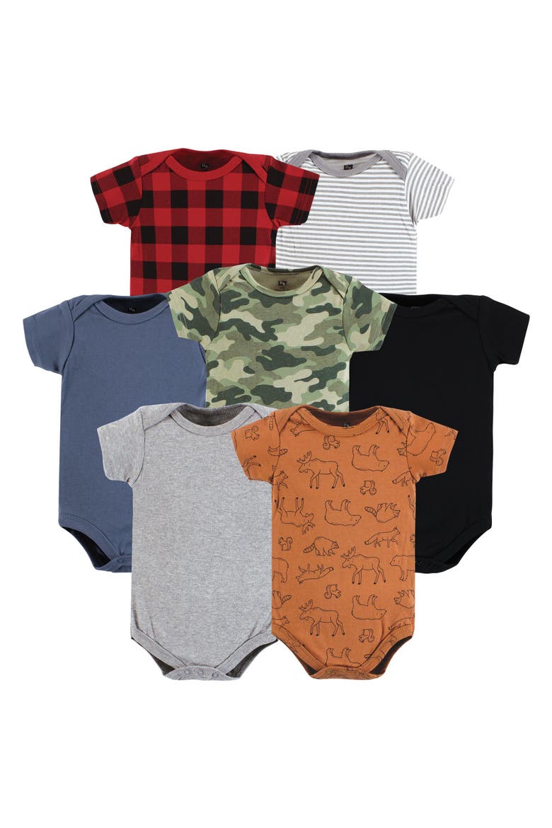 Cotton Bodysuits 7-Pack, Main, color, Into The Woods Prints
