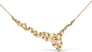 Haus of Brilliance 18K Gold 1/2 Cttw Diamond and Sapphire Cluster Station Necklace
