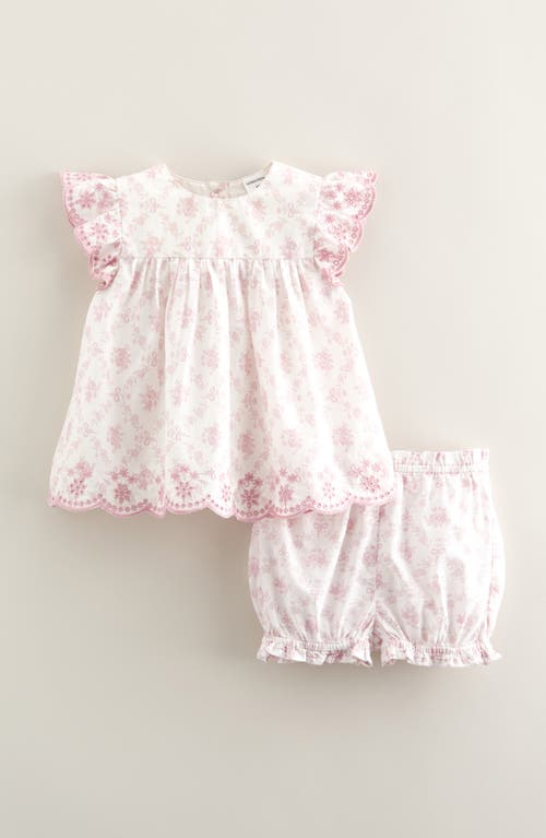Nordstrom Babies'  Scalloped Gingham Check Cotton Top & Bloomers