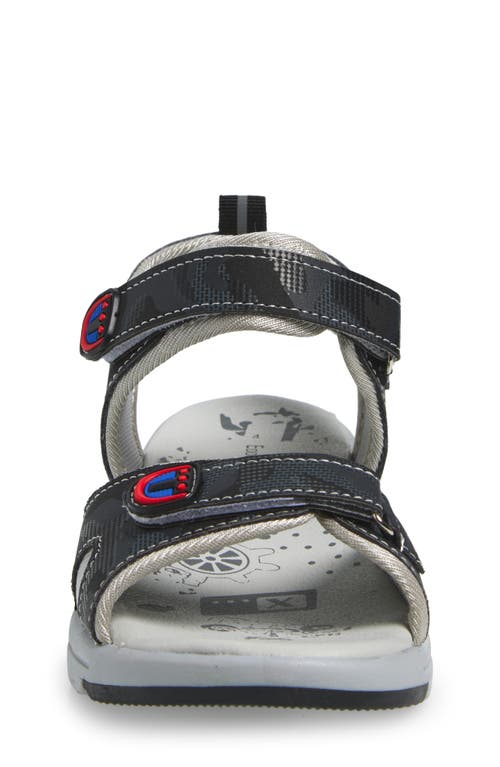 Extreme By Eddie Marc Kids' Camo Two Strap Sandal In Black
