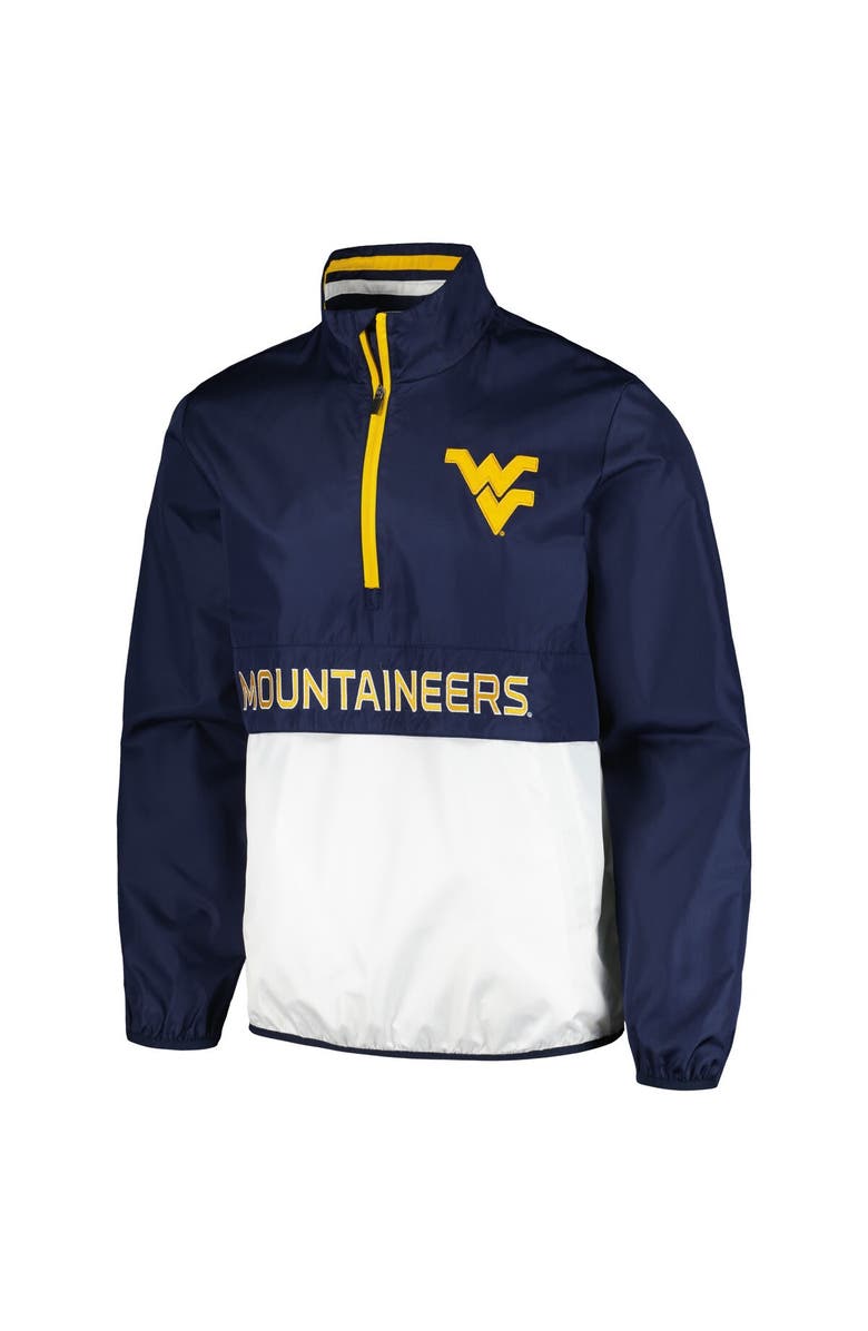 G-III SPORTS BY CARL BANKS Men's G-III Sports by Carl Banks Navy West Virginia Mountaineers Cornerman Half-Zip Top, Alternate, color, Navy