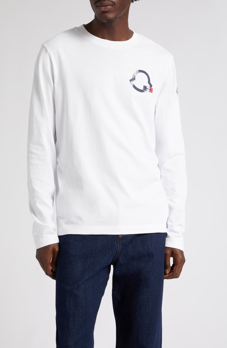 Moncler Logo Long Sleeve Graphic T-Shirt, Main, color, 