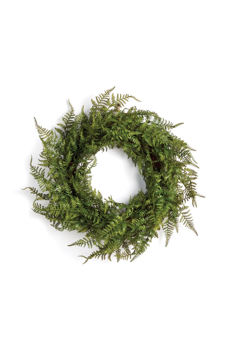 Napa Home & Garden Fern Wreath 18", Main, color, Green