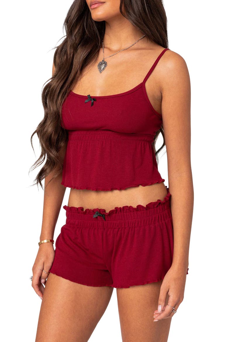 Gilmore Rib Camisole, Alternate, color, BURGUNDY