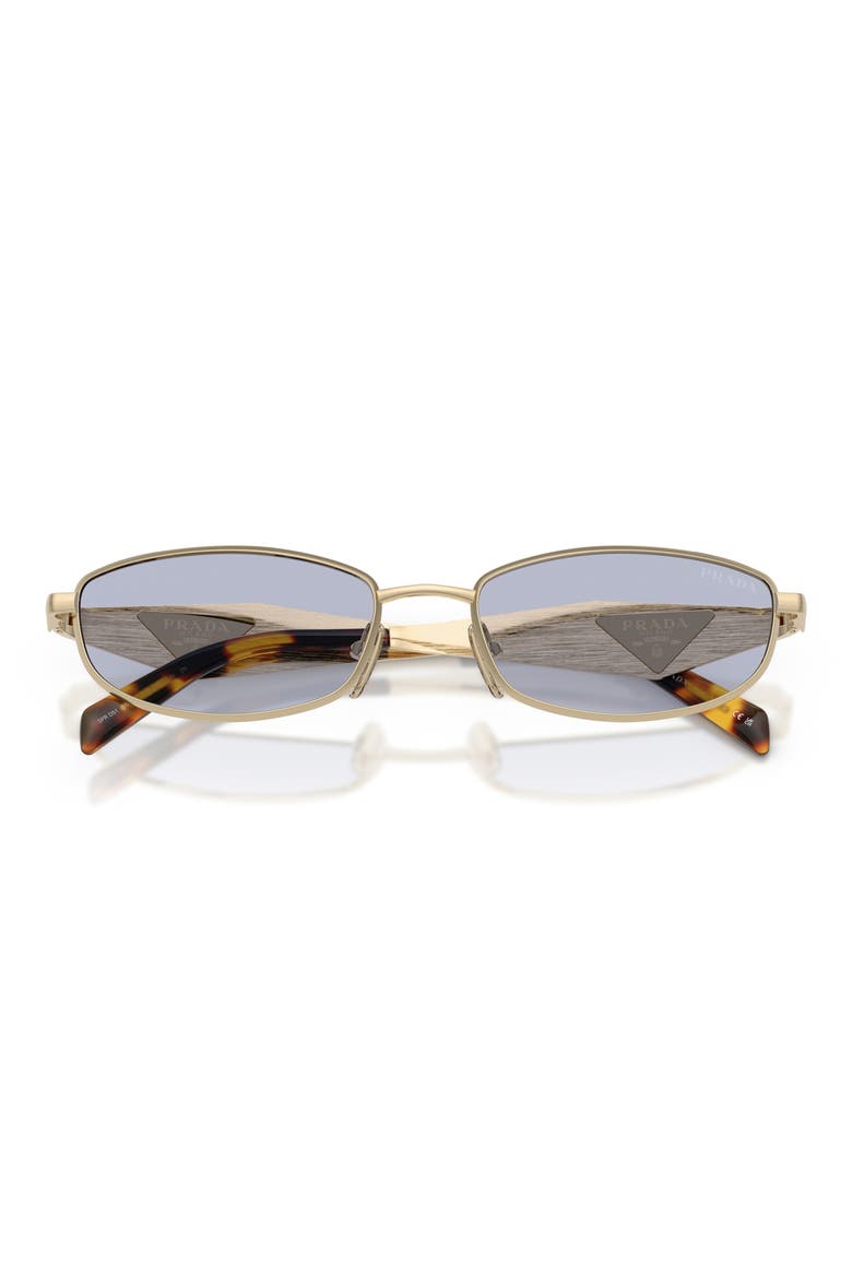 55mm Oval Sunglasses, Alternate, color, PALE GOLD / BLUE