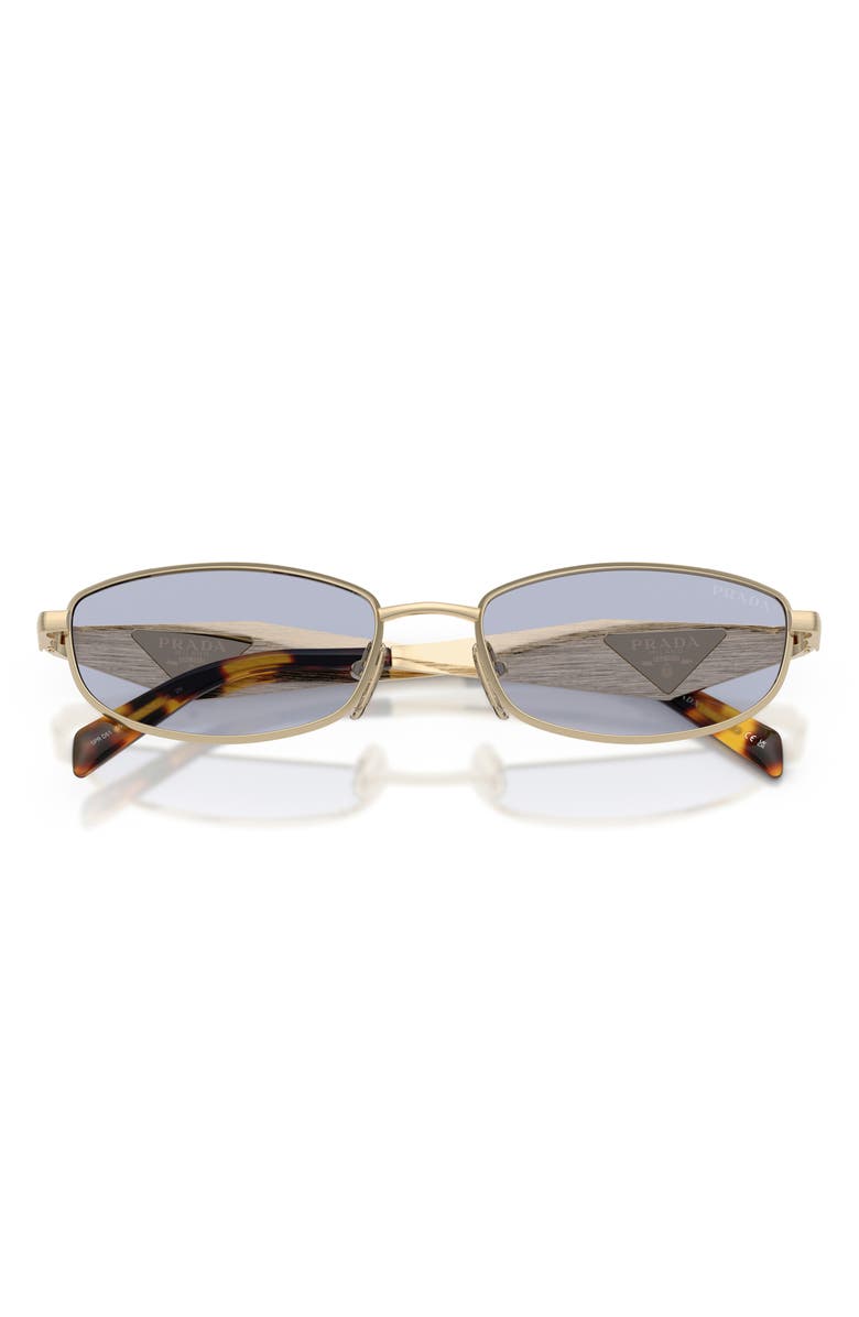 Prada 55mm Oval Sunglasses, Alternate, color, Pale Gold / Blue