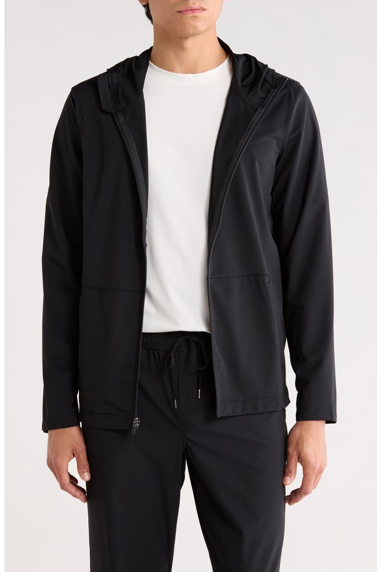 Horizon Full Zip Active Hoodie, Main, color, BLACK