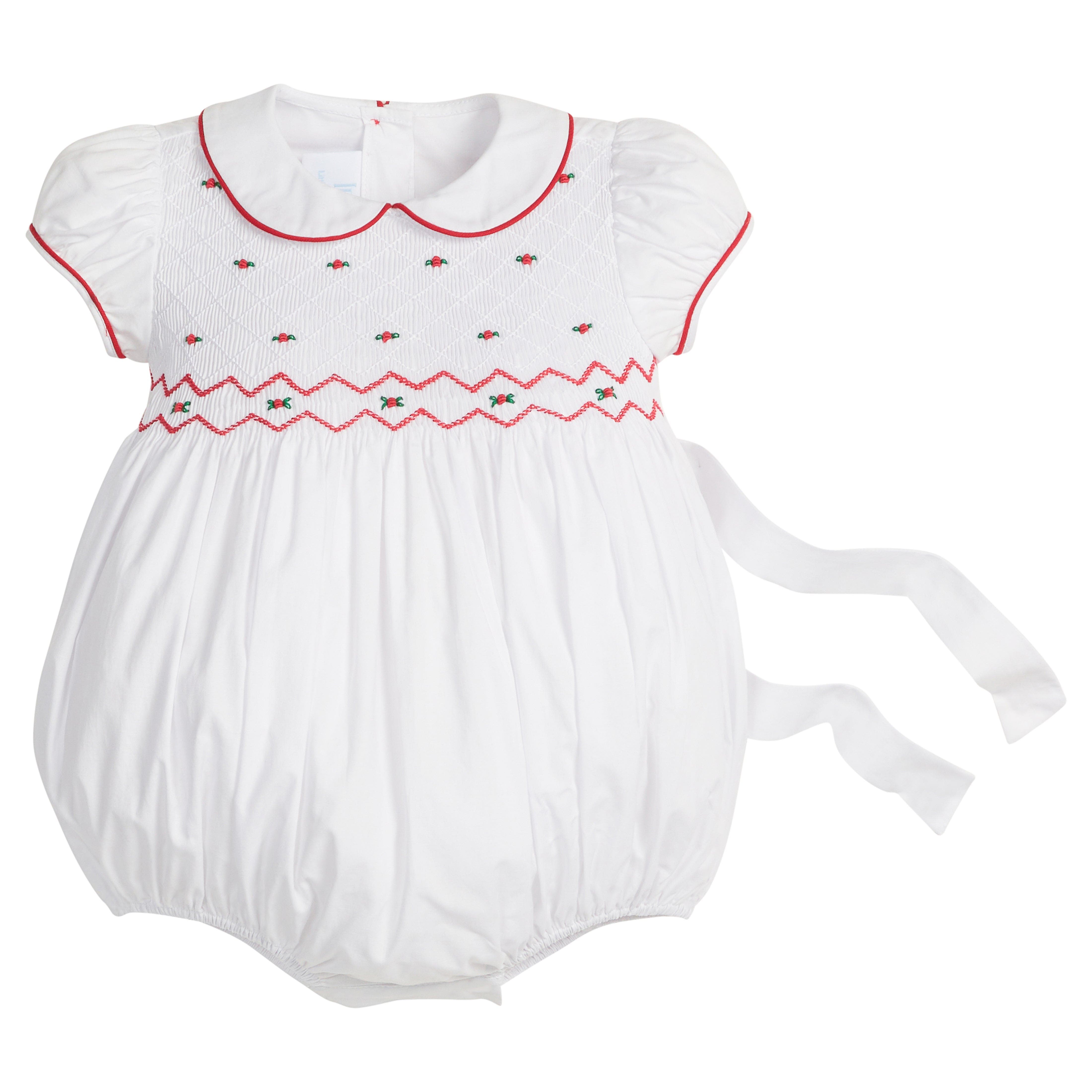 Little English Holly Smocked Claiborne Bubble 