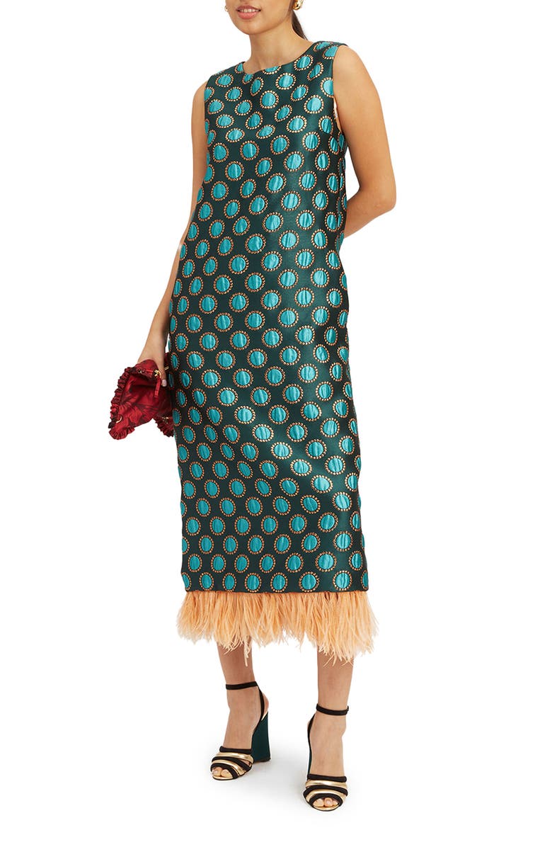 La DoubleJ Column Dress, Main, color, Jacquard Winter Sun Emerald
