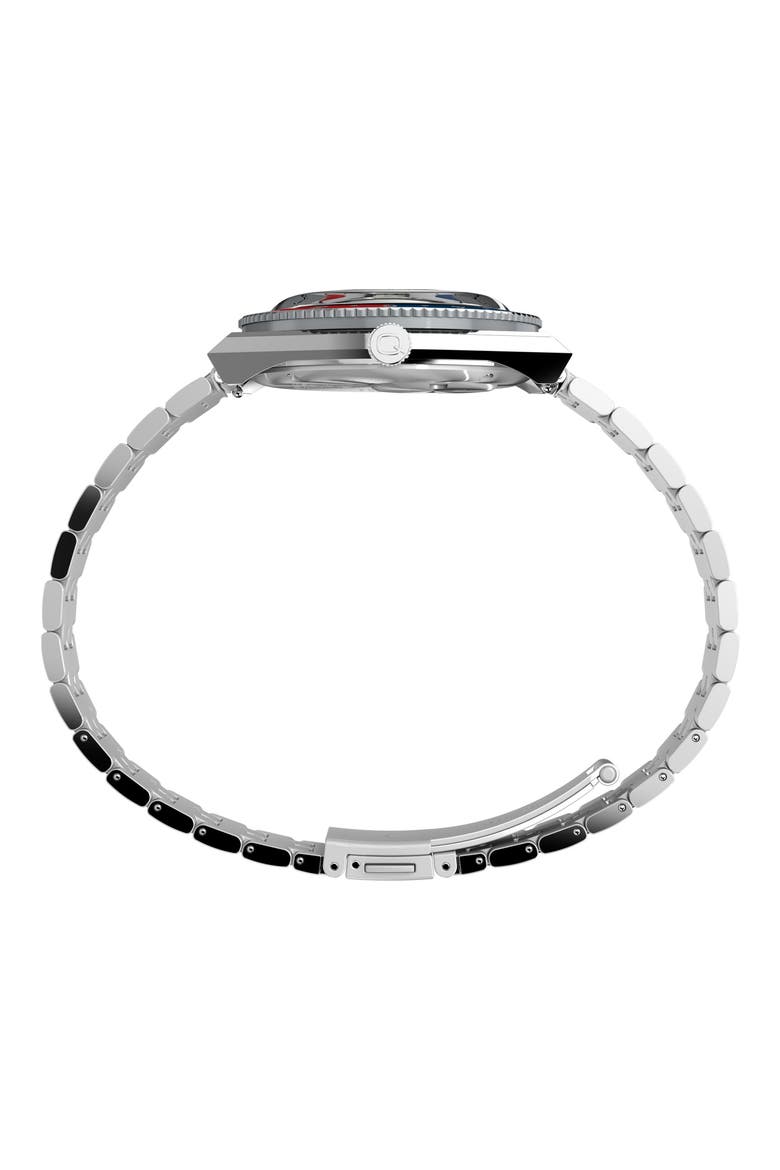 x Peanuts® Q Timex® GMT Bracelet Watch, 38mm, Alternate, color, STAINLESS STEEL