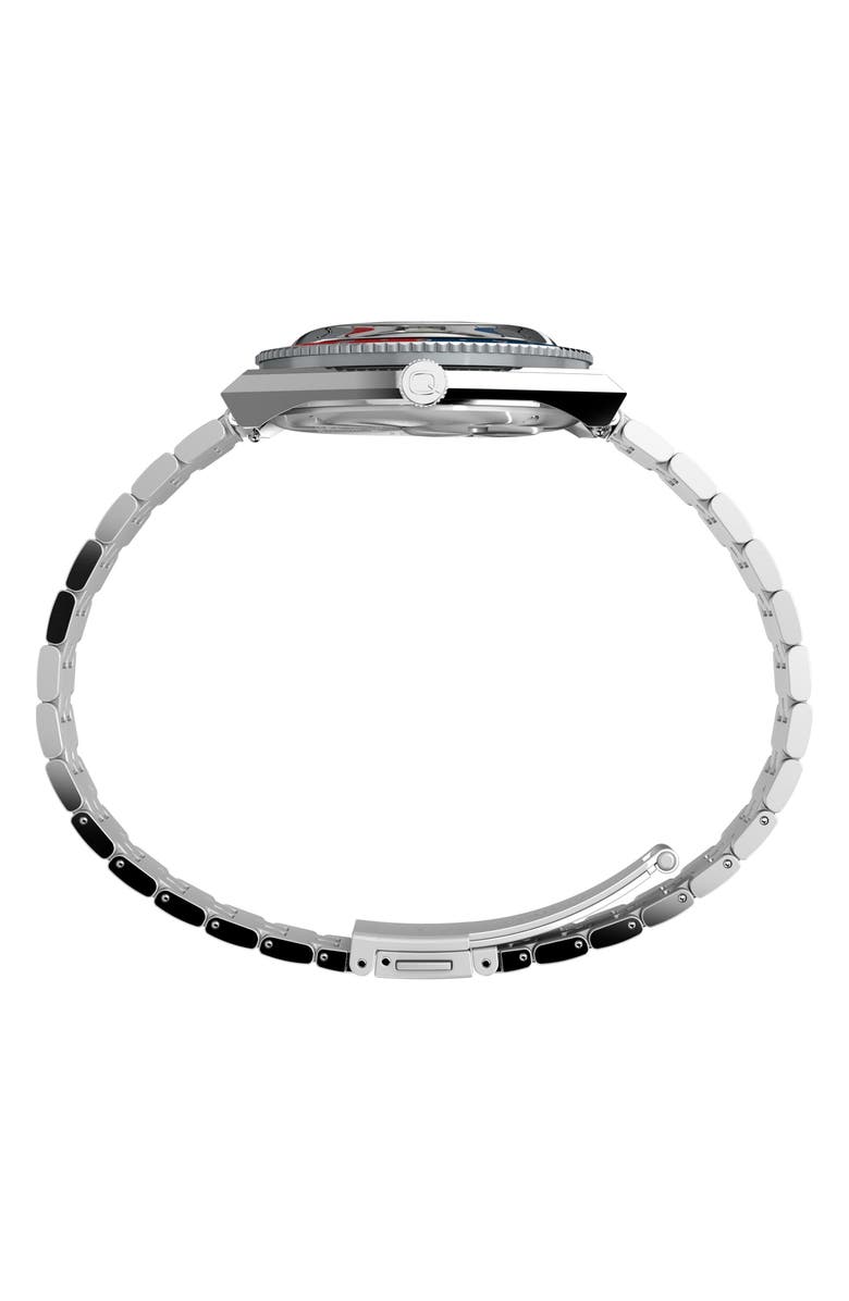 Timex<sup>®</sup> x Peanuts<sup>®</sup> Q Timex<sup>®</sup> GMT Bracelet Watch, 38mm, Alternate, color, Stainless Steel