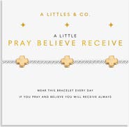 A Littles & Co A Little 'Pray Believe Receive' Bracelet In Silver And Gold-Tone Plating