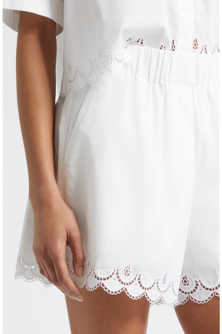 Gigi Eyelet Embroidery Shorts, Alternate, color, WHITE
