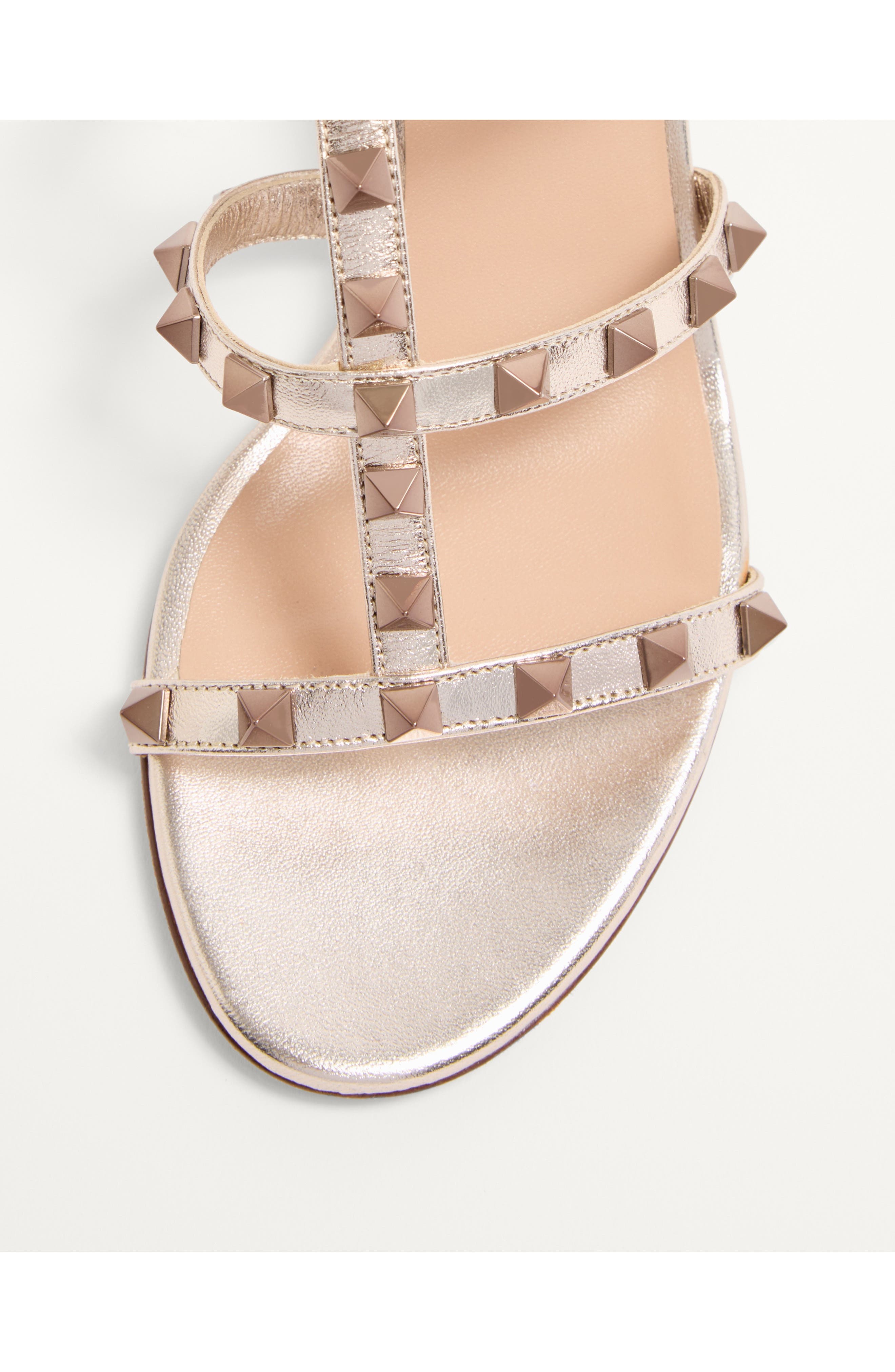 Valentino Rockstud Slide Sandal, Alternate, color, Skin