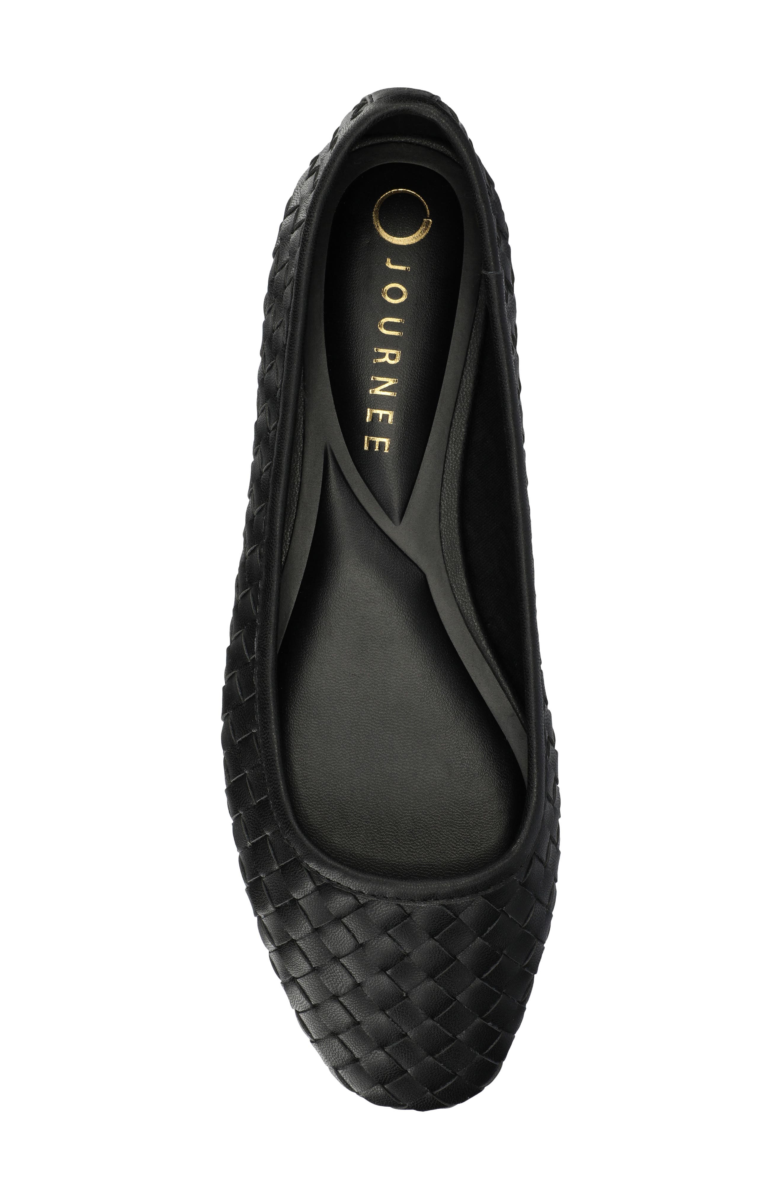 Journee Collection Savannah Woven Flat, Alternate, color, Black
