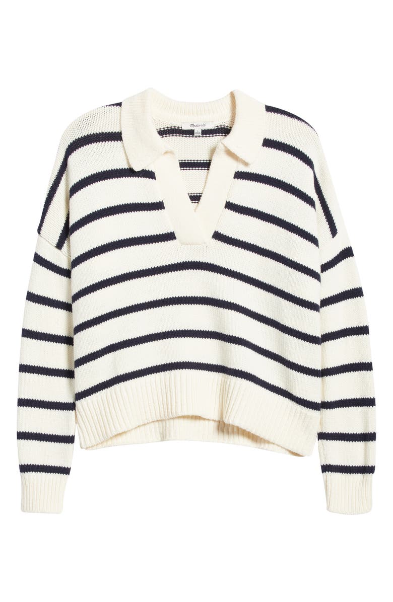 Madewell Dedham Stripe Polo Sweater, Alternate, color, 