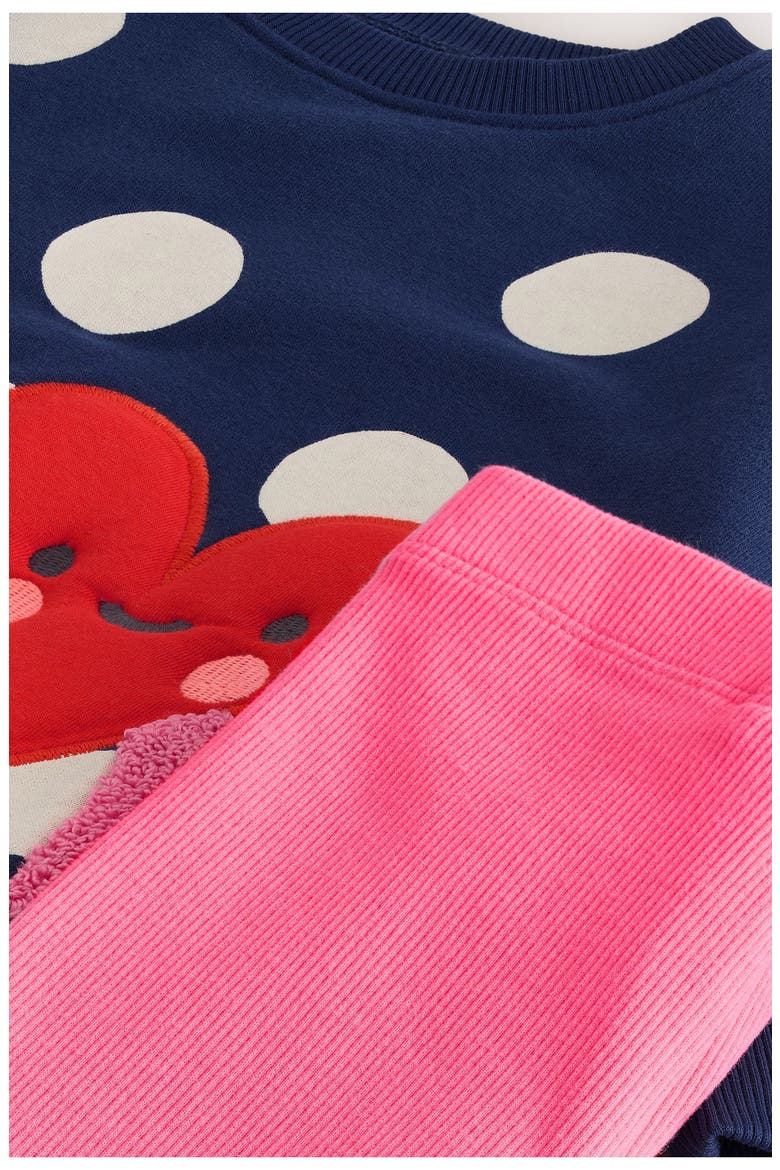 Kids' Polka Dot Sweatshirt & Bike Shorts Set, Alternate, color, BLUE