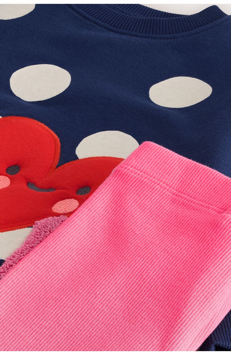 NEXT Kids' Polka Dot Sweatshirt & Bike Shorts Set, Alternate, color, Blue