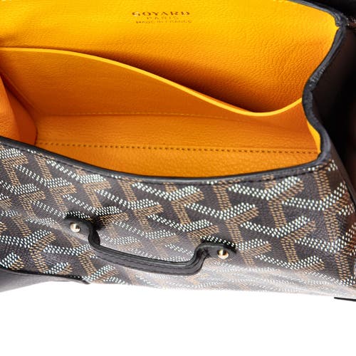 Pre-owned Goyard  Goyard Saigon Top Handle Bag Coated Canvas With Leather Mini In Black