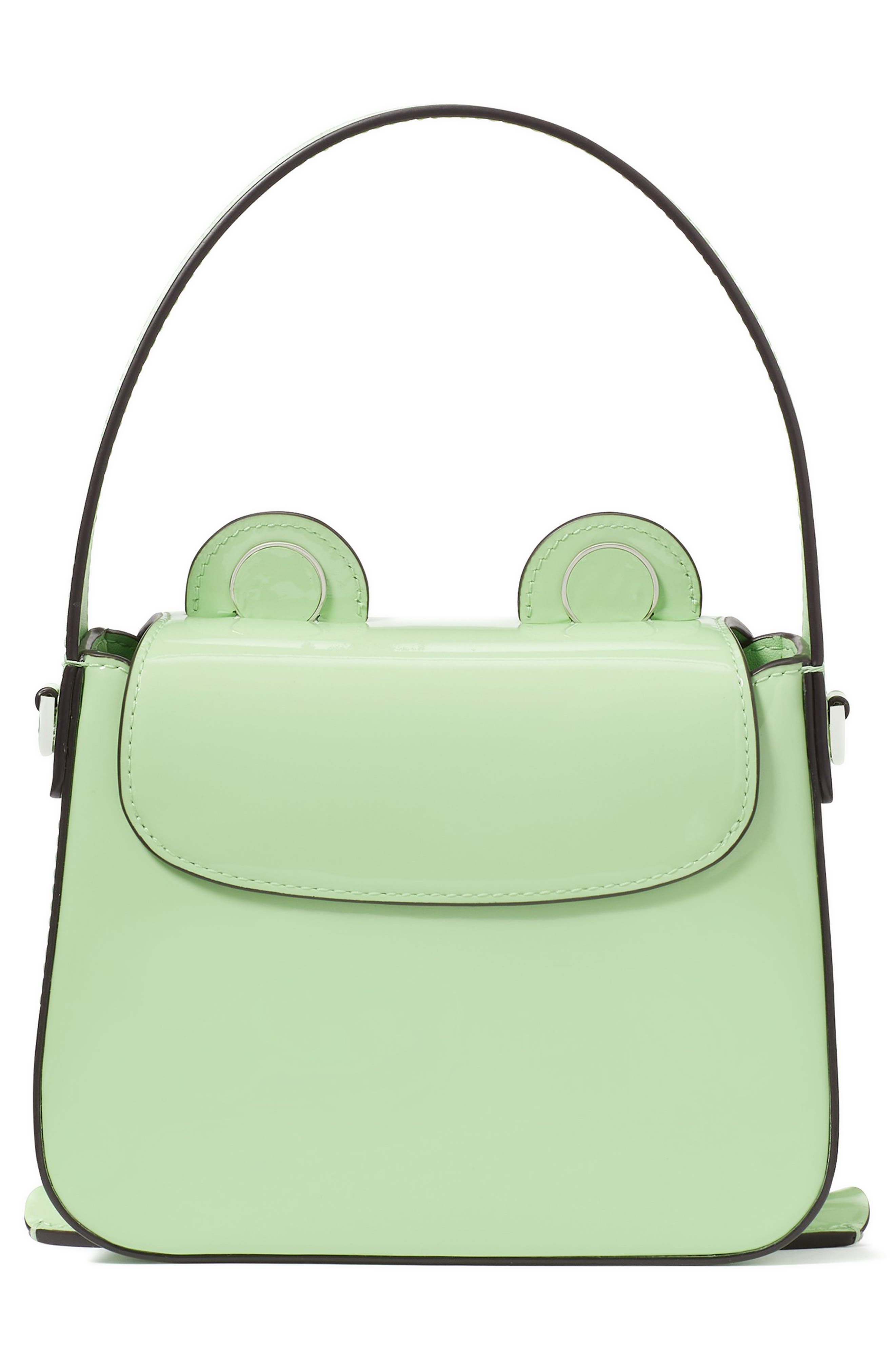 Kate Spade New York lily patent leather frog handbag, Alternate, color, 