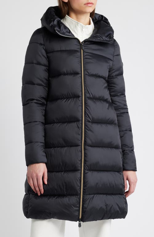 Save The Duck Lysa Water Repellent Quilted Puffer Coat in Black 